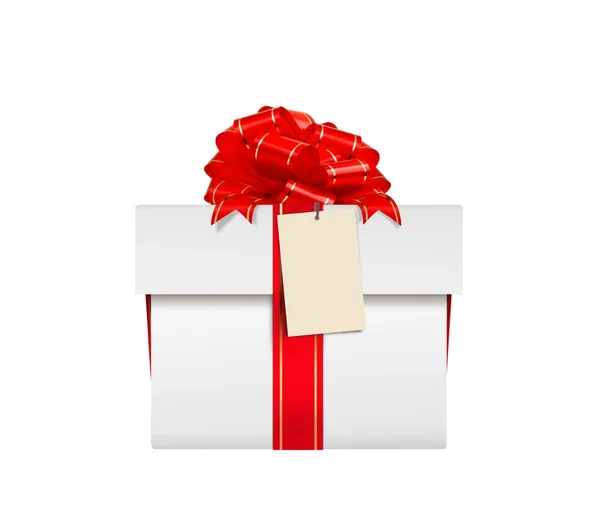 Confezione regalo con nastro rosso — Foto Stock