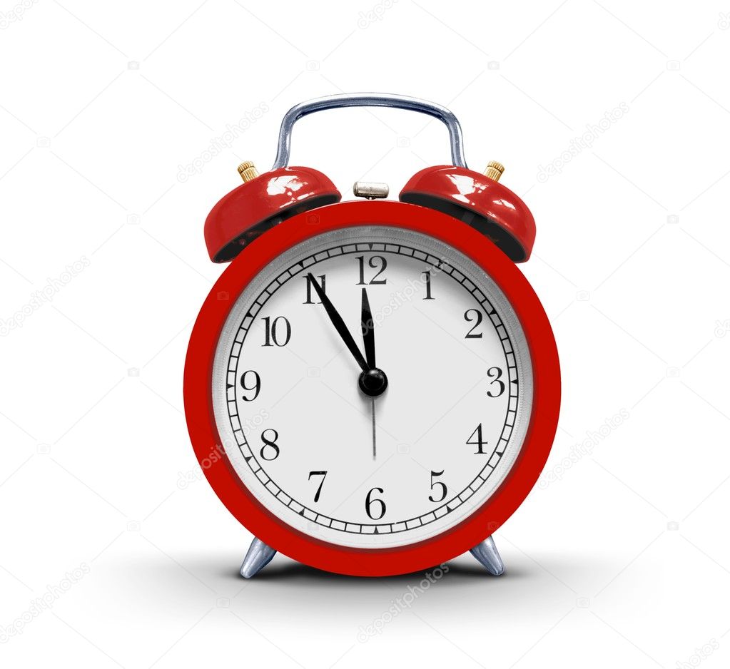 Alarm clock over white