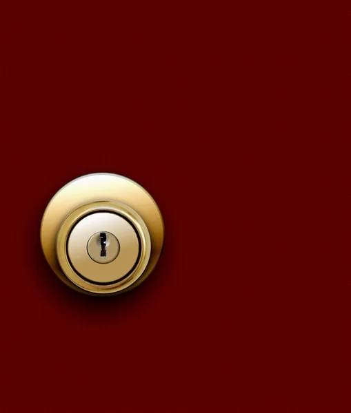 Door knob on red — Stock Photo, Image