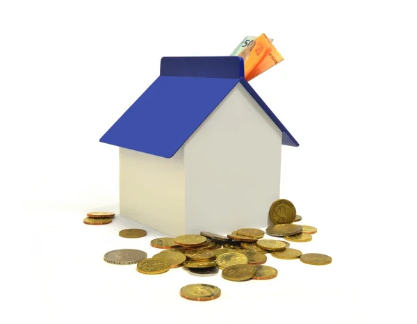 House and coins, property investment concept — Stock Photo, Image