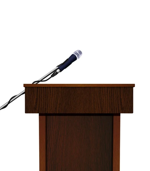 Seminer konuşma podyum ve mikrofon — Stok fotoğraf