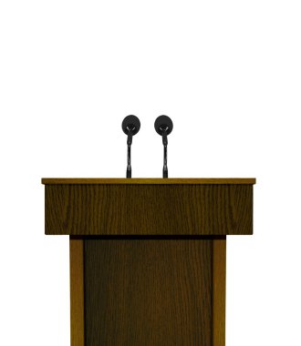 Podium and microphones clipart
