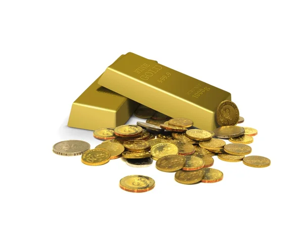Altınlar ve paralar — Stok fotoğraf