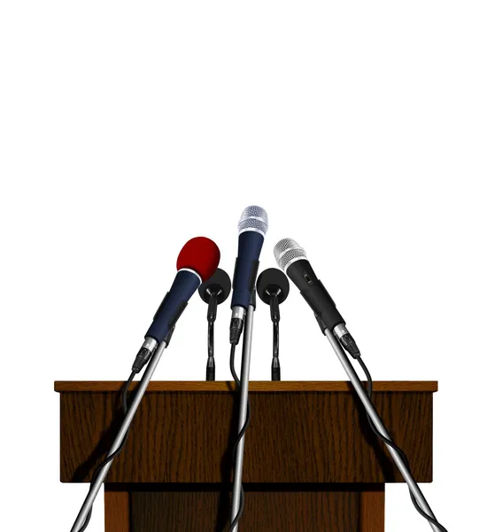 Podium and microphones — Stock Photo, Image