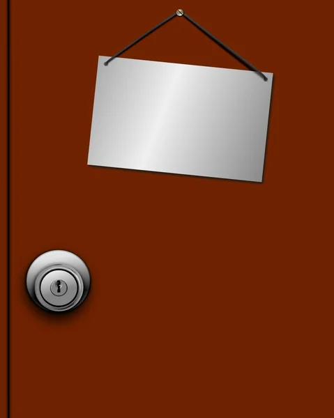 Porta com sinal de porta — Fotografia de Stock