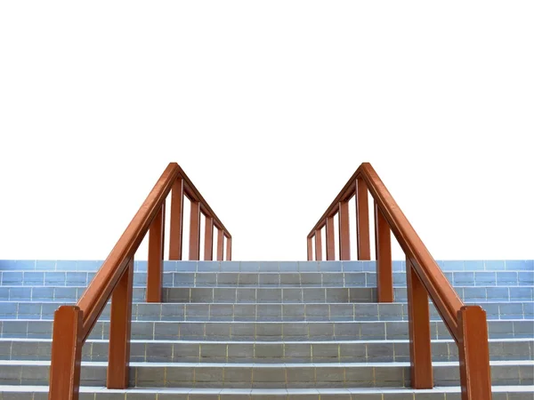 Staircase with wooden railing — Stock Photo, Image