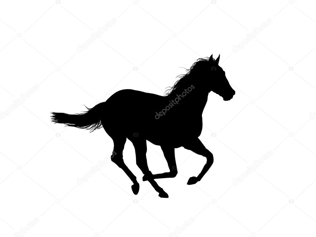 laufende Pferd-Umriss — Stockfoto © razihusin #26855511