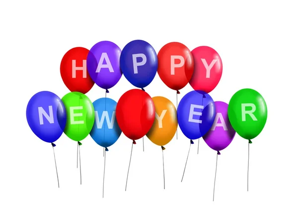 Gelukkig Nieuwjaar partij ballonnen — Stockfoto