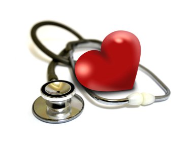 Steteskop ve kırmızı kalp