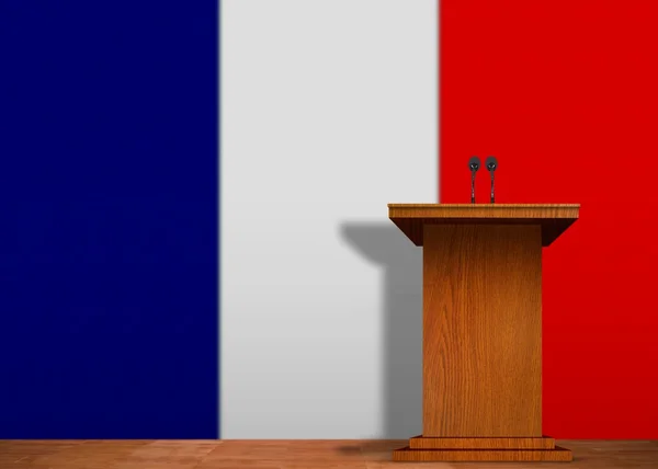 Podium and French Flag — Stock Photo, Image