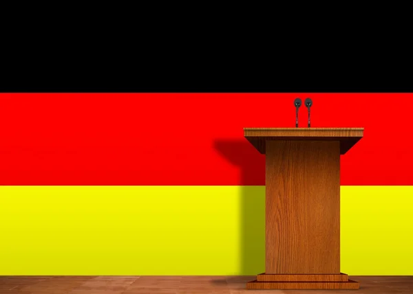 表彰台とドイツの旗 — ストック写真