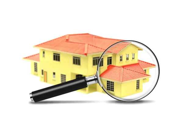 House and Magnifying Glass — Stock Photo, Image