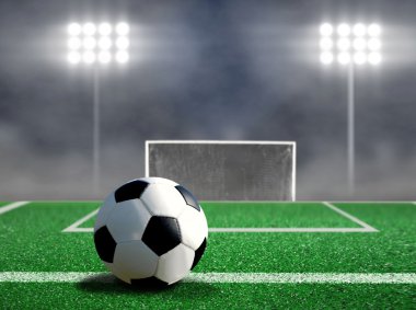 sahne ışıkları ve sigara ile futbol frikik