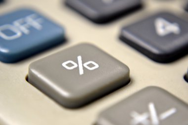 yüzde sembolü olarak hesap makinesi yakın çekim