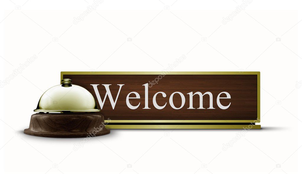 Welcome Desktop Sign and Service Bell