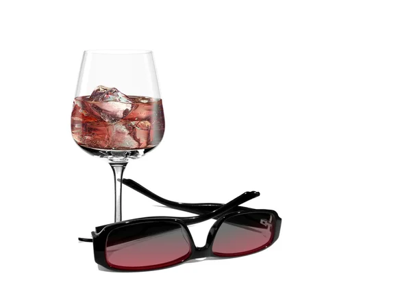 Cold Drink and Sunglasses — Stock Photo, Image