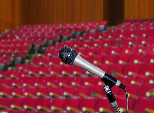 Microfone na Sala de Palestras — Fotografia de Stock