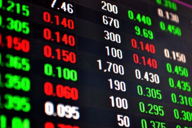 borsa verileri bilgisayar ekranında