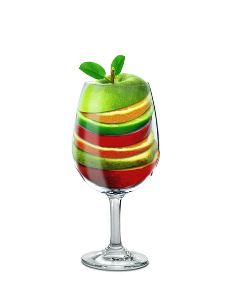 Fruit Slices in a Drinking Glass — Stock Photo, Image