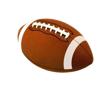 Amerikan futbol topu beyazlara izole edilmiş.