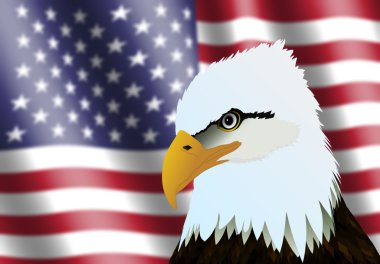 Amerikan bayrağı ve kartal kafası