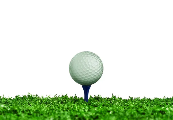 Golf Ball on Tee over White Background — Stock Photo, Image