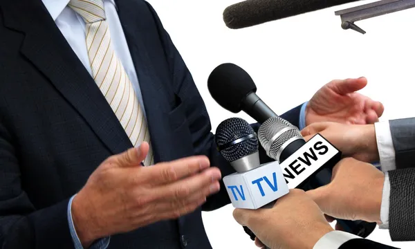 Media Interview with Spokesperson — Stock Photo, Image