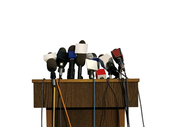 Press Conference Microphones — Stock Photo, Image