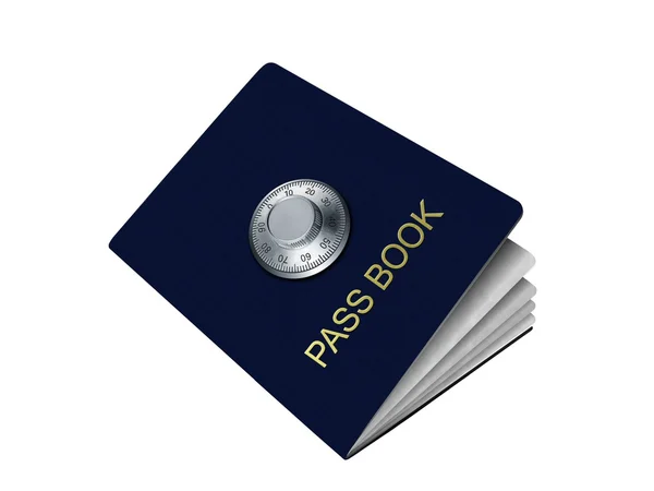 Pass kitap ile şifreli kilit — Stok fotoğraf