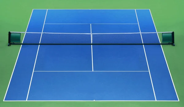 Leere Blaue Professionelle Tennisplatz Hintergrund Stockfoto