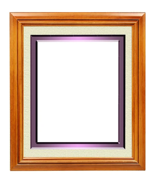 Quadro de madeira retangular isolado em branco Fotografia De Stock