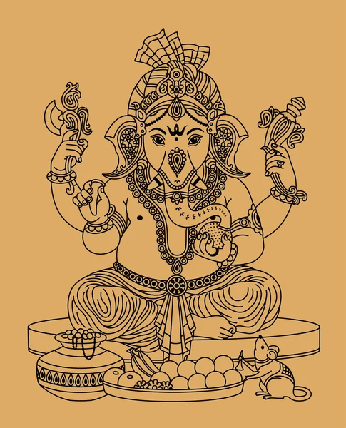 Hintli Ganesha — Stok Vektör