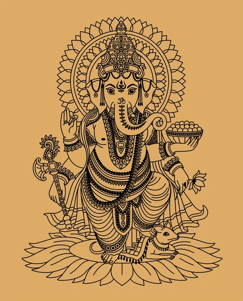 Indiase god Ganesha — Stockvector