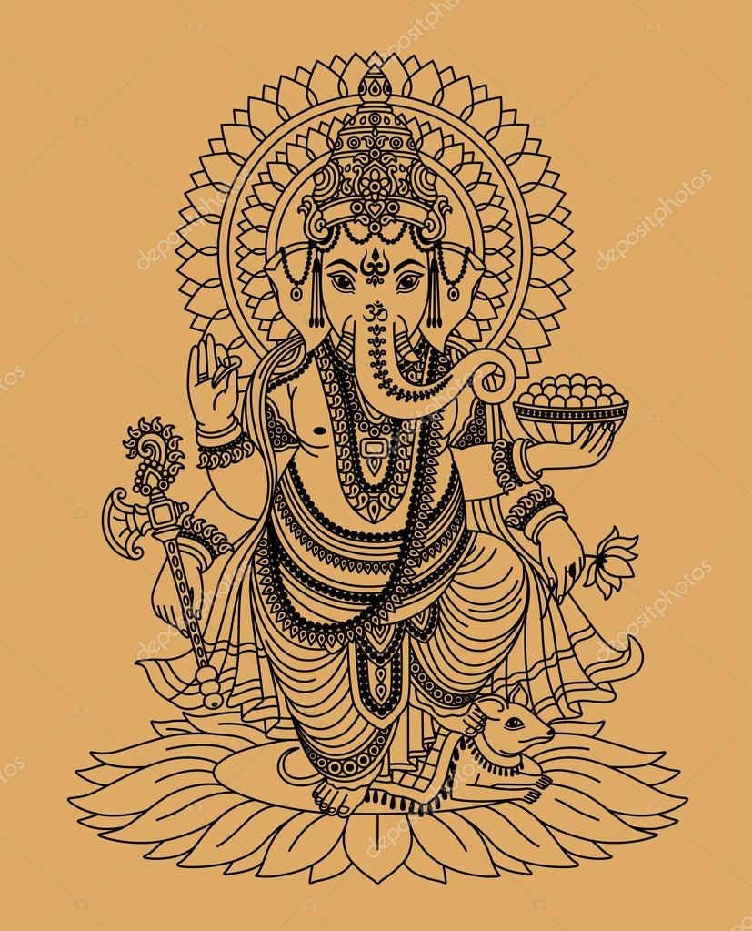 Indian god Ganesha Stock Vector by ©svetik 12086608