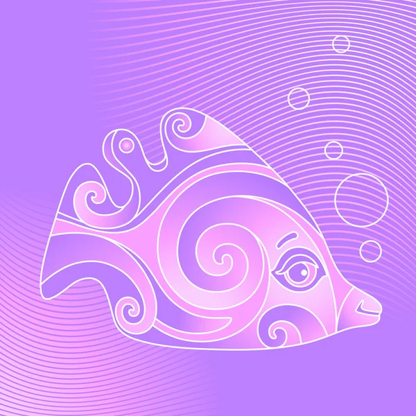 Violet fish — Stock Vector