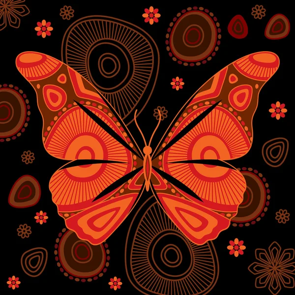 Mariposa decorativa — Vector de stock