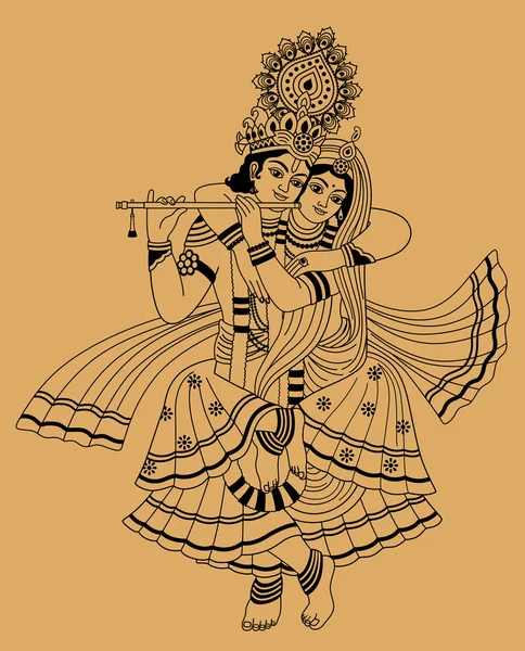 Krishna y su esposa Vectores De Stock Sin Royalties Gratis