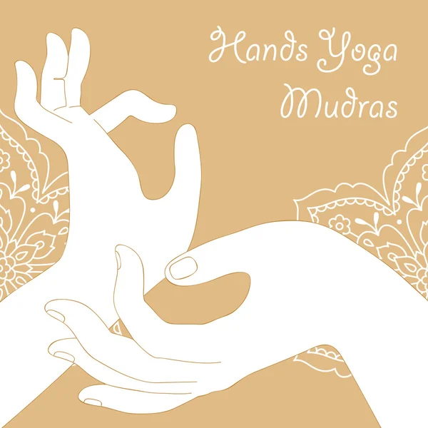 Руки yoga mudras — стоковый вектор