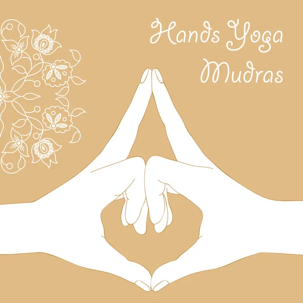 Руки yoga mudras — стоковый вектор