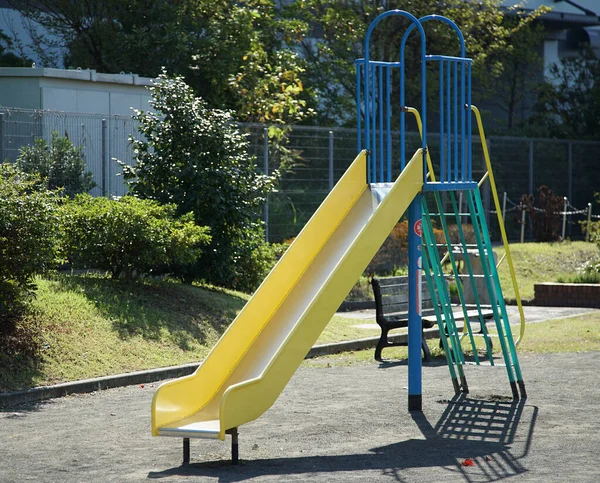 Park Slide Playground Equipment Sunny Day — Stock Photo, Image