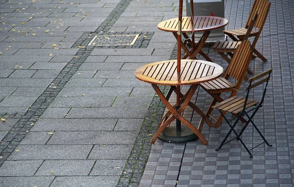 Cafeteria Chairs Tables Sidewalk Street — Stockfoto