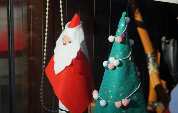 Christmas Red Green Santa Tree Decorations — Stock Photo, Image