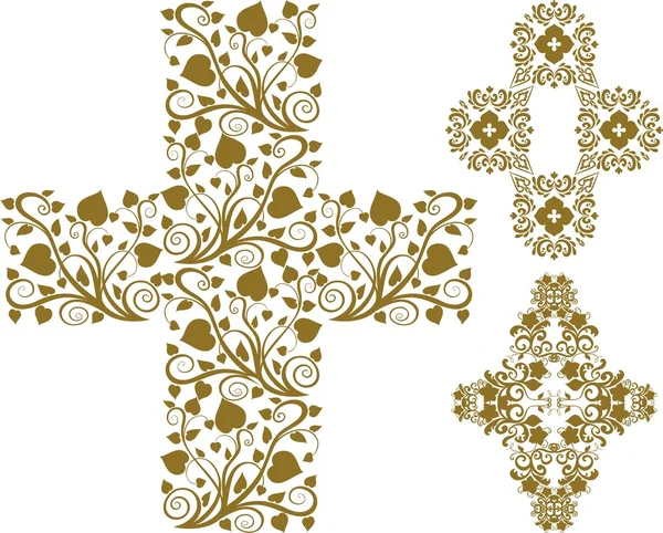 Croix florale — Image vectorielle