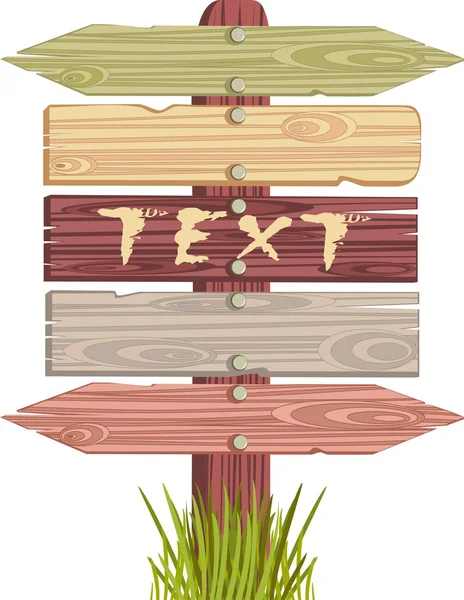 Houten bordje — Stockvector