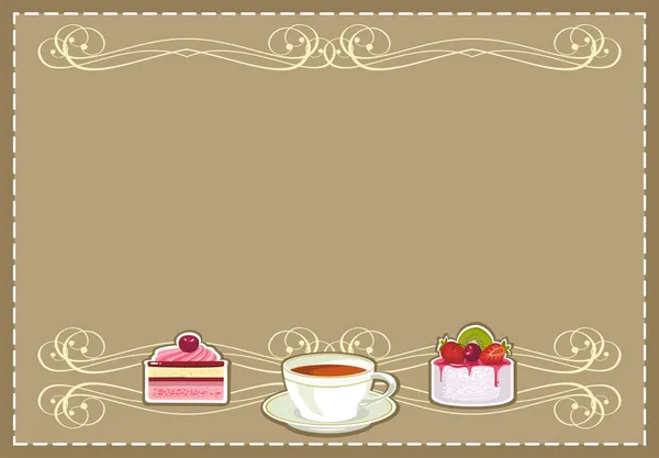 Чай и пирожные — стоковый вектор
