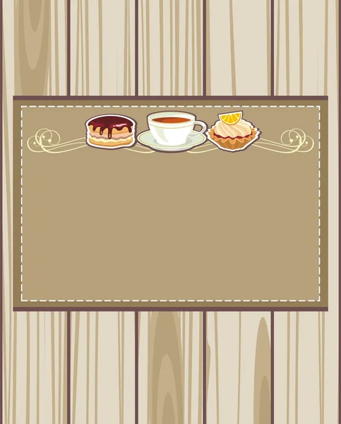 Thé et gâteaux — Image vectorielle