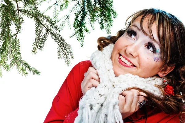 Mooie vrouw in warme kleding — Stockfoto