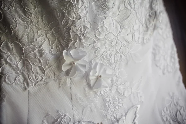 Robe de mariée gros plan — Photo