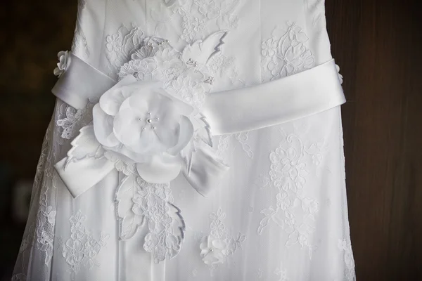 Robe de mariée gros plan — Photo