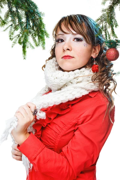 Beautiful woman in warm clothing — Stock Photo, Image